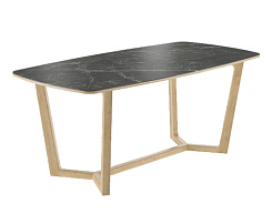 Стол  Фрейм  1800*900*750 (мрамор черный / ноги дуб натуральный) Стол  Фрейм  1800*900*750 (мрамор черный / ноги дуб натуральный)